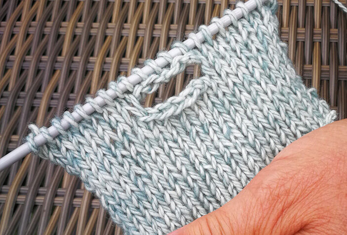 Knopfsloch stricken 8